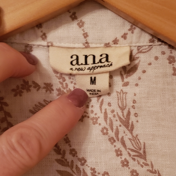 Womens a.n.a (a new approach) linen short sleeve blouse size S - Picture 5 of 7